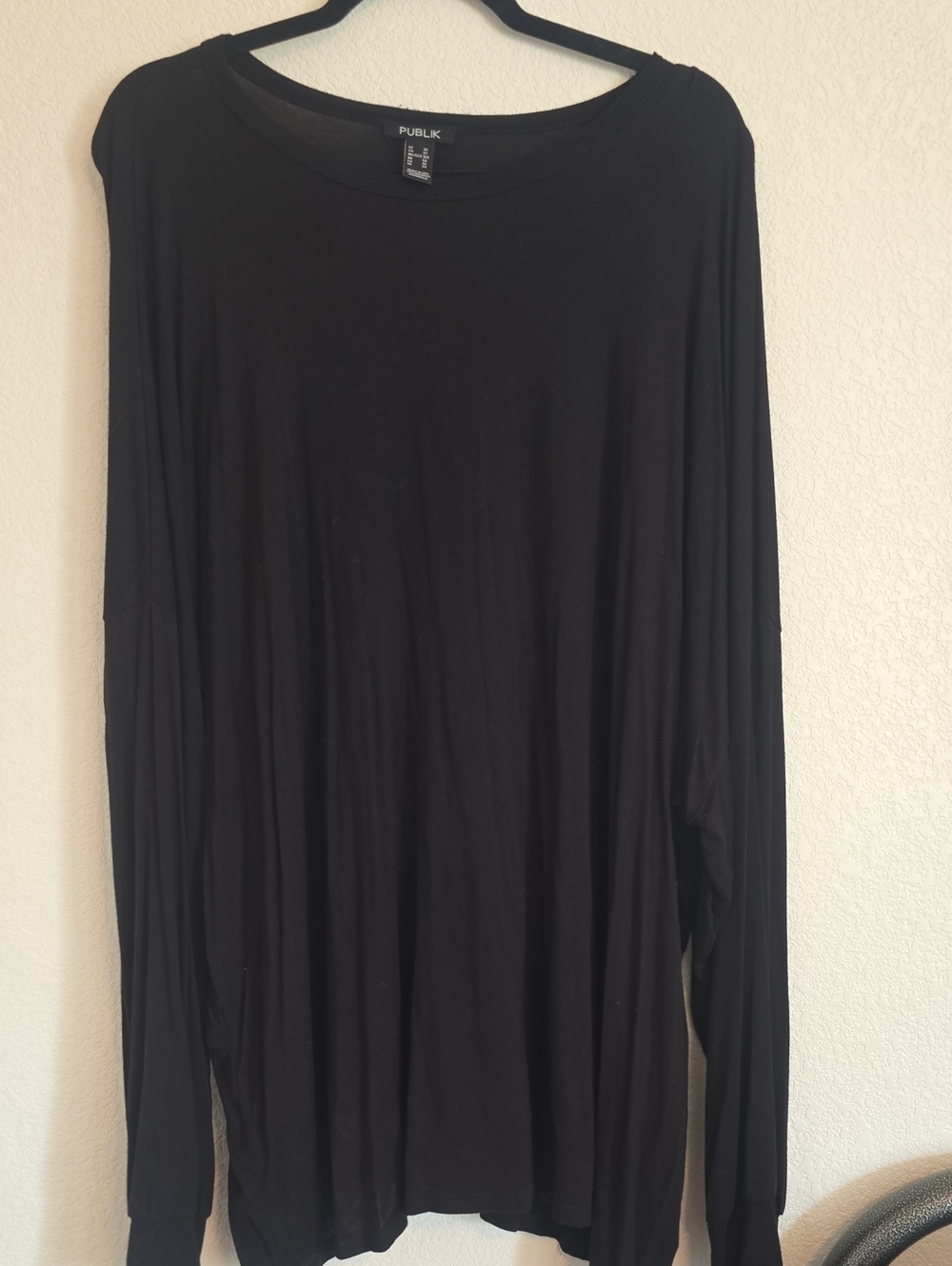 PUBLIK Black Long Sleeve Women's Top 3X